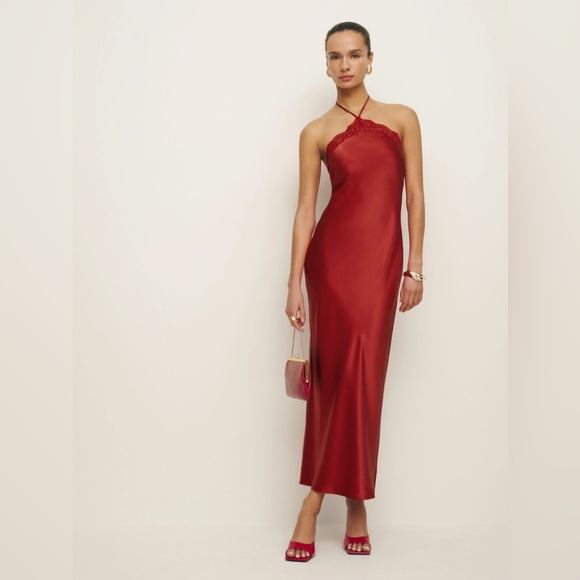 Reformation Dresses & Skirts - Reformation Aara XL Red Silk Slip Dress